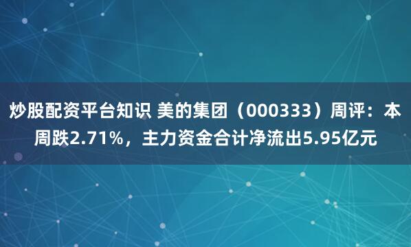 炒股配资平台知识 美的集团（000333）周评：本周跌2.71%，主力资金合计净流出5.95亿元